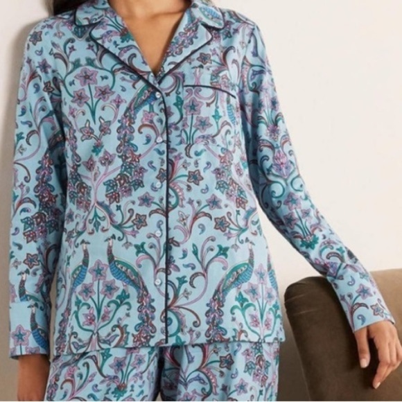 Boden Tops - Boden Peacock Paisley Pajama Top Blue Size Medium